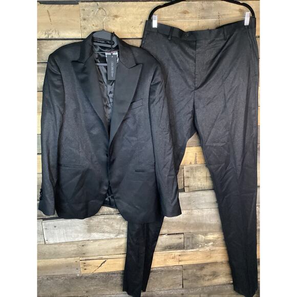 Saks Fifth Avenue Collection Tonal Sparkle Virgin Wool Single Breasted Suit 36 - Picture 1 of 7